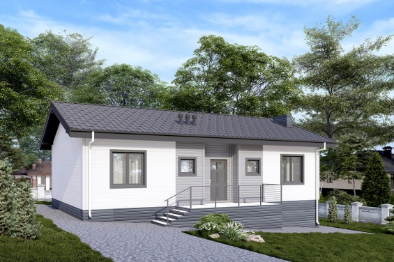 Rg6500 - Одноэтажный дом с подвалом и тремя спальнями