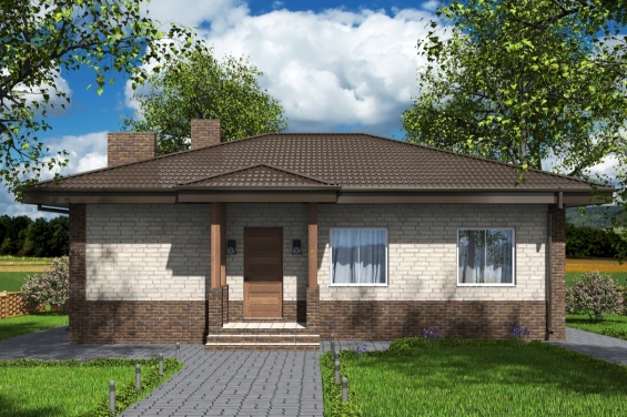 Rg6558 - Проект индивидуального одноэтажного жилого дома