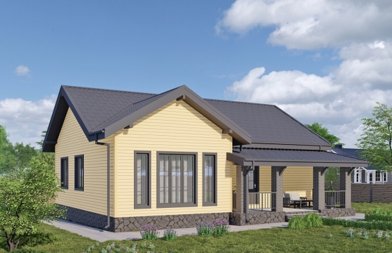 Rg6564 - Одноэтажный дом с четырьмя спальнями и террасой