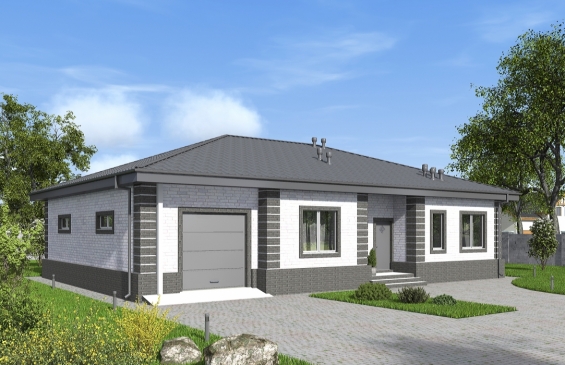 Rg6603 - Одноэтажный дом с тремя спальнями и гаражом